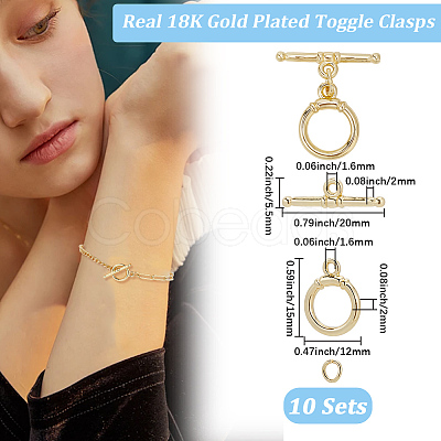 10Pcs Brass Toggle Clasps KK-BBC0021-91-1