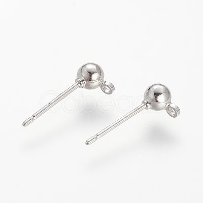 Brass Stud Earring Findings LS-KK-T014-66P-1