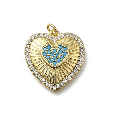 Brass Micro Pave Cubic Zirconia Pendants KK-C090-42G-06-1