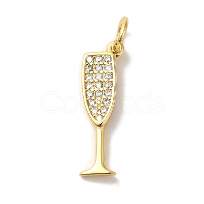 Brass Micro Pave Cubic Pendants X-KK-U027-07G-02-1