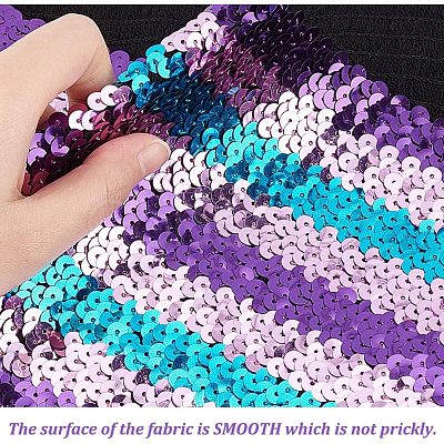 Tricolor Plastic Paillette Elastic Trim EW-WH0013-26-1