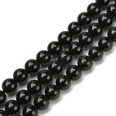 Grade A Natural Tourmaline Round Bead Strands G-L417-10-6mm-1