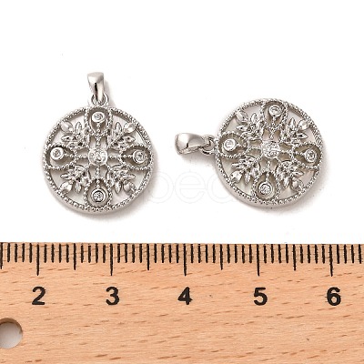 Brass Micro Pave Cubic Zirconia Pendants KK-P260-22P-1