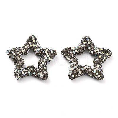 Star Shape Polymer Clay Rhinestone Beads CLAY-NH0001-06-1