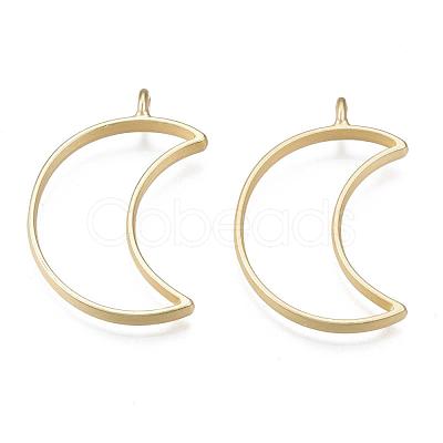 Matte Style Rack Plating Alloy Open Back Bezel Pendants X-PALLOY-S047-39C-FF-1