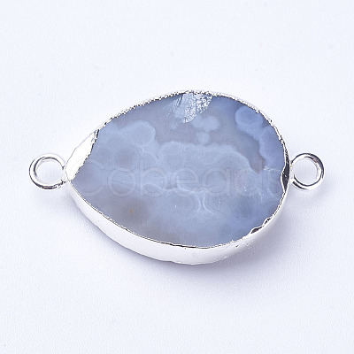 Natural Druzy Quartz Crystal Links connectors G-P252-04-1