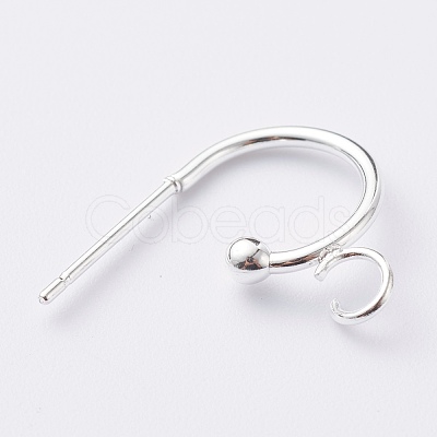 304 Stainless Steel Half Hoop Earrings STAS-Z028-B02-S-1