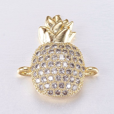 Brass Micro Pave Cubic Zirconia Links ZIRC-E135-05G-1