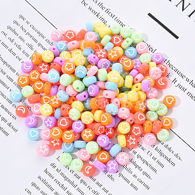 Opaque Acrylic Beads MACR-YW0001-18-1