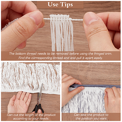 10 Yards Polyester Tassel Lace Ribbons OCOR-WH0045-23B-01-1