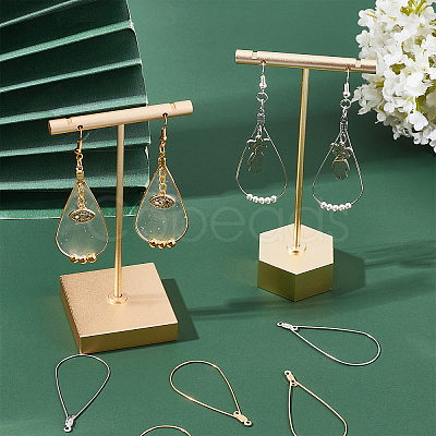 100Pcs 2 Color 304 Stainless Steel Wire Pendants STAS-BBC0001-05-1