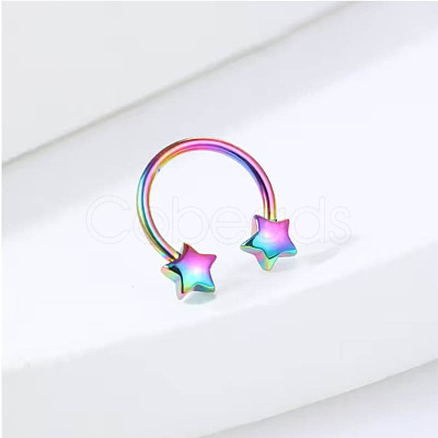 304 Stainless Steel Circular/Horseshoe Barbell Nose Rings FS-WG4F869-05-1