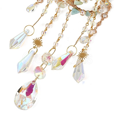 Wire Wrapped Raw Natural Amazonite Suncatcher RN-T001-02A-1