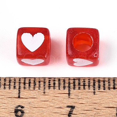 Spray Painted Transparent Acrylic Beads OACR-N140-02C-1
