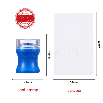 Silicone Nail Art Seal Stamp and Scraper Set MRMJ-Q061-006-1