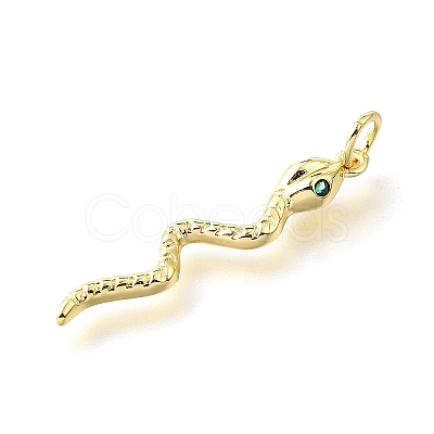 Brass Micro Pave Cubic Zirconia Pendants KK-V007-007G-03-1