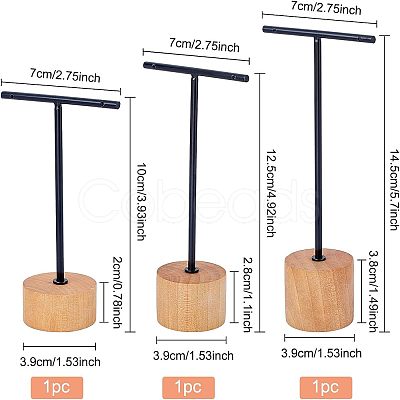 T Bar Iron & Wood Earring Displays Sets EDIS-WH0016-02-1