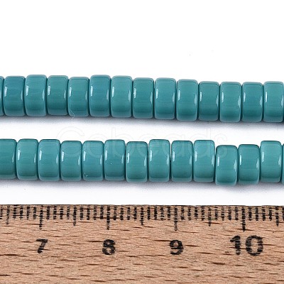 Opaque Solid Color Glass Beads Strands GLAA-N026-3x6mm-16-1