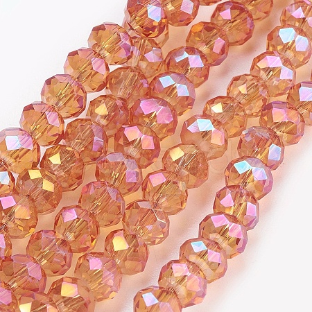 Electroplate Glass Beads Strands X-GLAA-K027-FR-A01-1