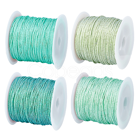 4 Rolls 4 Colors Ployester Braided Cord WCOR-AR0001-04A-1