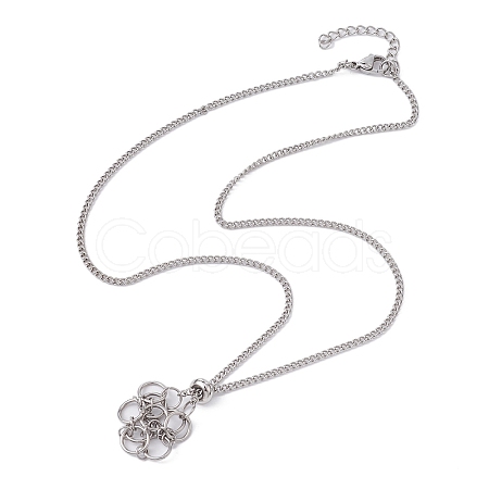 Tarnish Resistant 304 Stainless Steel Macrame Pouch Empty Stone Holder for Pendant Necklaces Making NJEW-JN04416-1