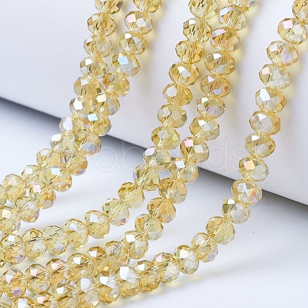 Electroplate Glass Beads Strands EGLA-A034-T6mm-B18-1