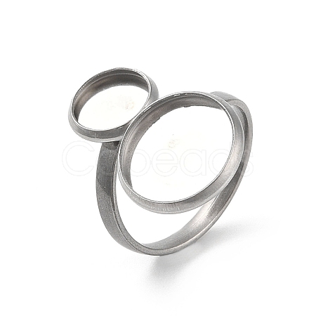 Non-Tarnish 304 Stainless Steel Open Cuff Ring Findings STAS-E124-05H-P-1