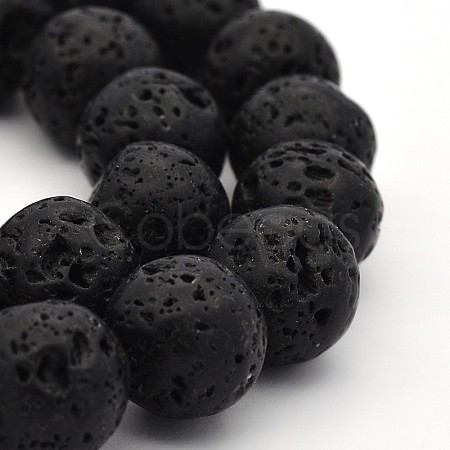 Natural Lava Rock Round Bead Strands X-G-M169-8mm-03B-1