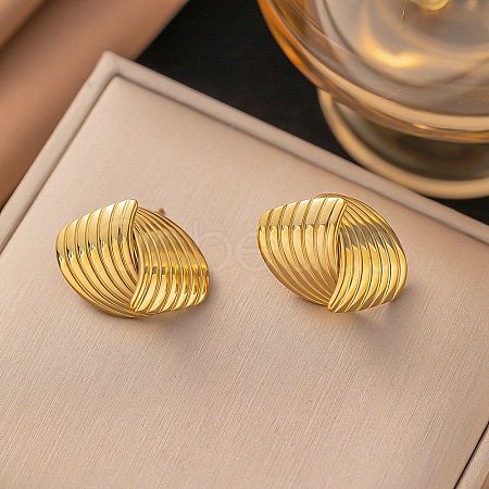 304 Stainless Steel Stud Earrings LS-EJEW-Q040-02B-G-1