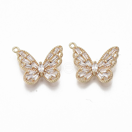 Brass Micro Pave Cubic Zirconia Pendants X-KK-R132-015-NF-1