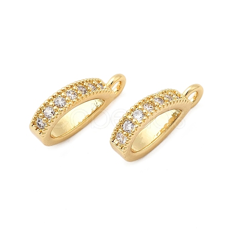 Brass Micro Pave Clear Cubic Zirconia Pendant Bails KK-G542-03G-01-1
