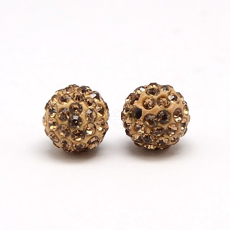 Polymer Clay Rhinestone Beads RB-A053-6mm-14-1