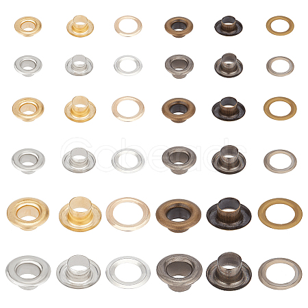 240Sets 12 Styles Brass Grommet Eyelet Findings KK-BC0012-01-1