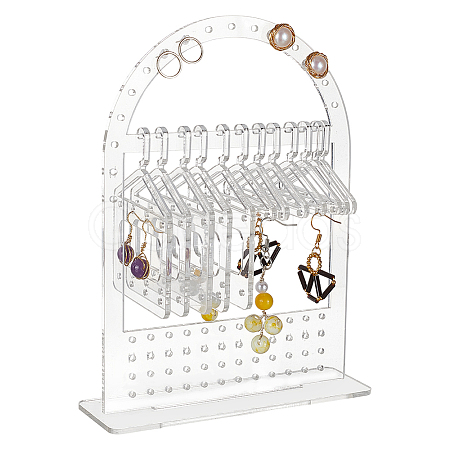 PandaHall Elite 1 Set Transparent Acrylic Earring Display Hanging Stands EDIS-PH0001-53-1