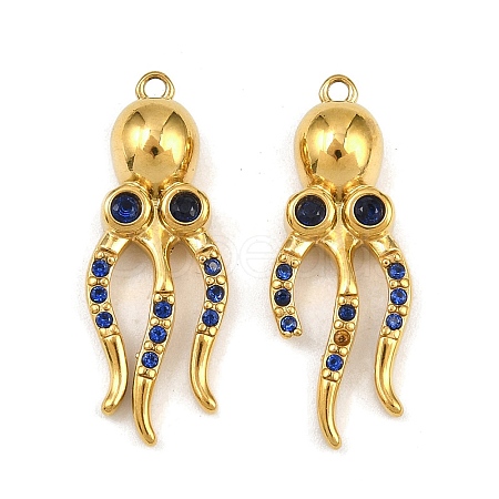 304 Stainless Steel Rhinestone Pendants STAS-H242-05G-01-1