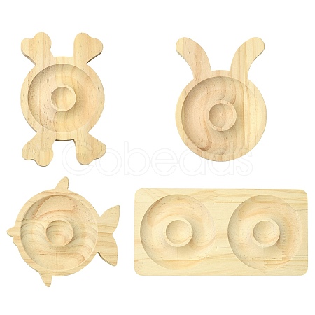 4Pcs 4 Styles Wooden Bracelet Display Trays BDIS-CJ0001-01-1