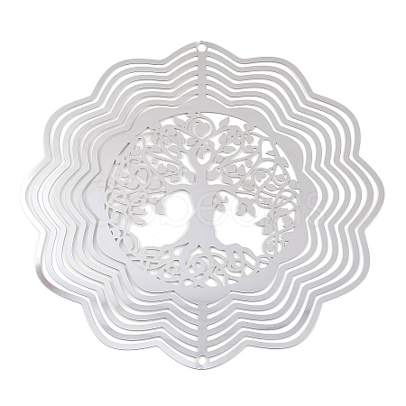 201 Stainless Steel 3D Rotating Hanging Wind Spinner STAS-B122-01P-08-1