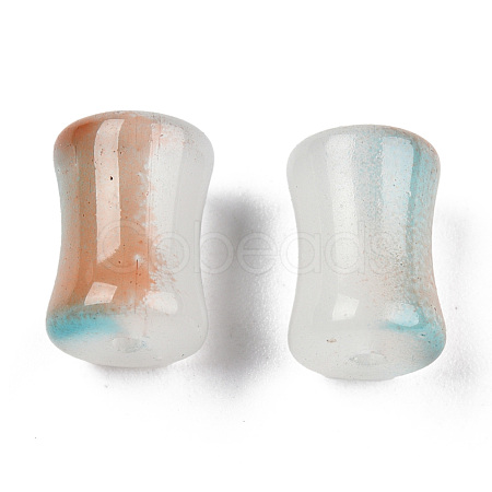 Transparent Spray Painted Glass Beads GLAA-N035-035-G02-1