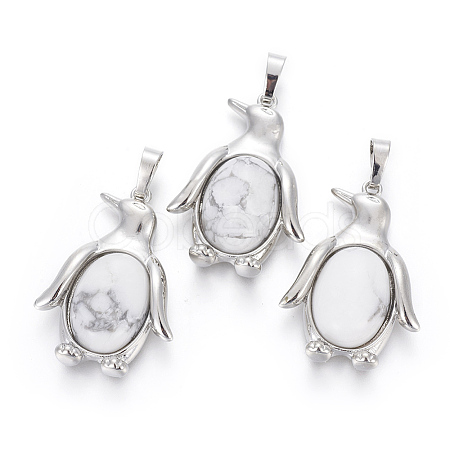 Natural Howlite Pendants G-L512-A24-1