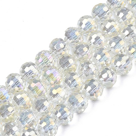 Electroplate Transparent Glass Beads Strands EGLA-N002-15-B02-1