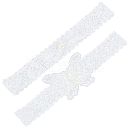 Polyester Lace Elastic Bridal Garters DIY-WH0308-148B-1