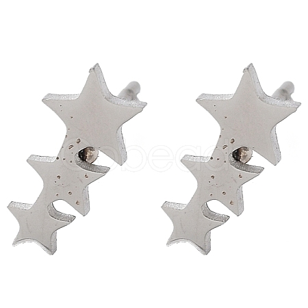 Non-Tarnish 304 Stainless Steel Stud Earrings EJEW-M242-01A-P-1