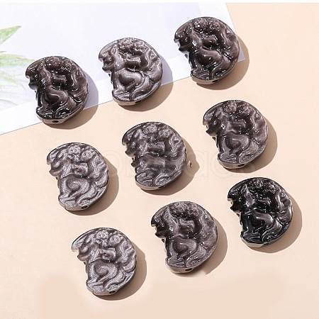 Natural Silver Obsidian Beads PW-WG61304-03-1