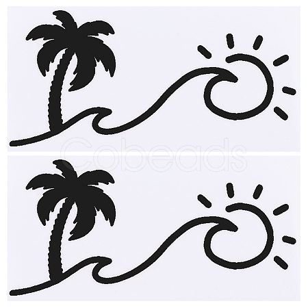 Beach Theme PVC Cartoon Self Adhesive Car Stickers FIND-WH0152-165C-1