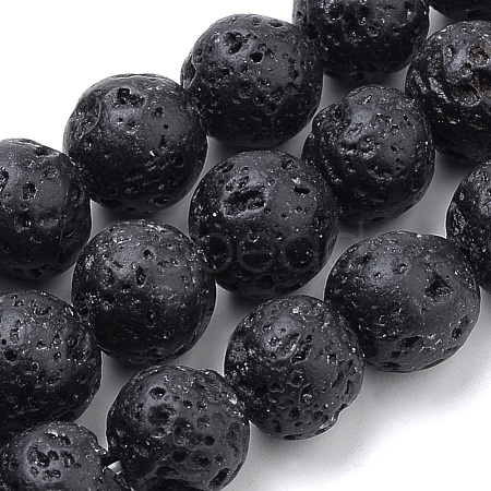 Natural Lava Rock Beads Strands G-S259-11-6mm-1