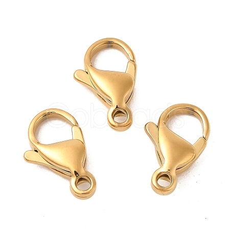 Ion Plating(IP) 304 Stainless Steel Lobster Claw Clasps Hand Polished X-STAS-AB13-G-01-1