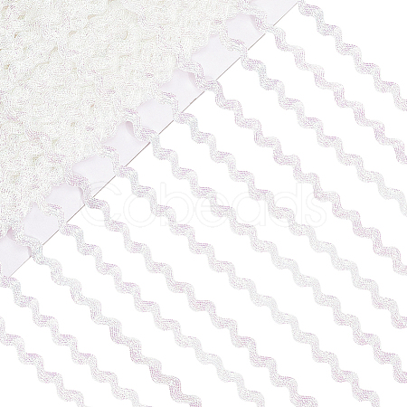 3 Rolls Polyester Glitter Wavy Fringe Trim Ribbon OCOR-GF0004-45B-1