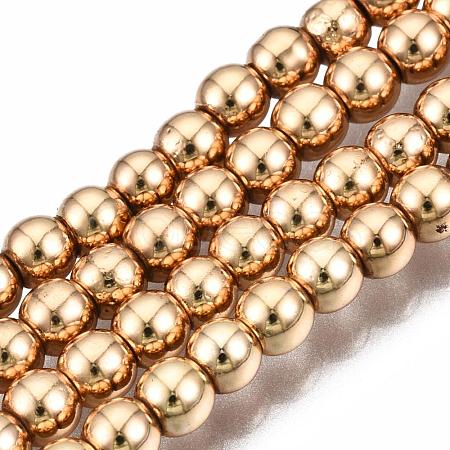 Electroplate Non-magnetic Synthetic Hematite Bead Strands G-Q466-3mm-04-1