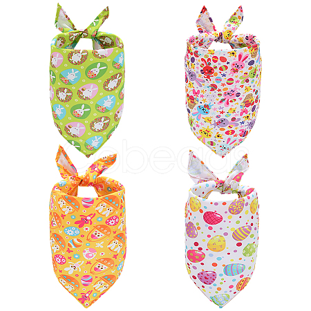 4Pcs 4 Styles Triangle Polyester Pet Handkerchi AJEW-CP0006-08A-03-1