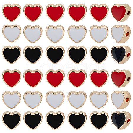 75Pcs 3 Colors Light Gold Plated Alloy Enamel Beads ENAM-AR0001-92-1